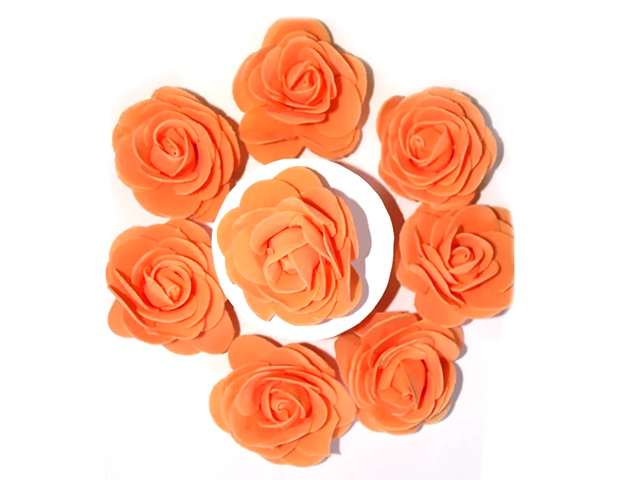 Головки цветов "Роза" 6см, оранжевый (цена за 1шт)
