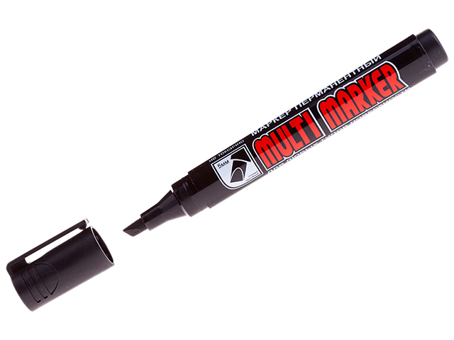 Маркер перманентный CROWN "Multi marker Chisel" 5 мм, наконечник скошен, черный