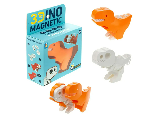 Сборная модель "3Dino Magnetic. Тираннозавр" с магнитами