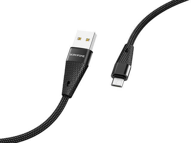 Дата-кабель Borofone BU10 USB-micro USB TPE 2.4A, 1.2м (Black)