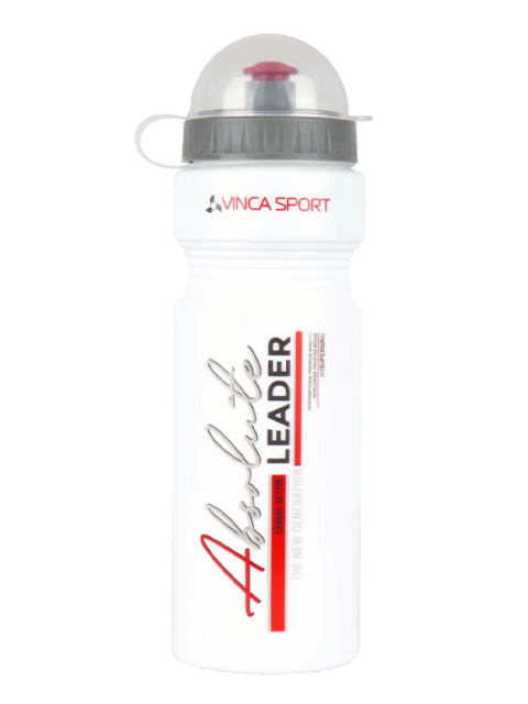 Бутылка для воды "Vinca Sport" 750мл, с защитой от пыли, пластик, белая с красным рисунком