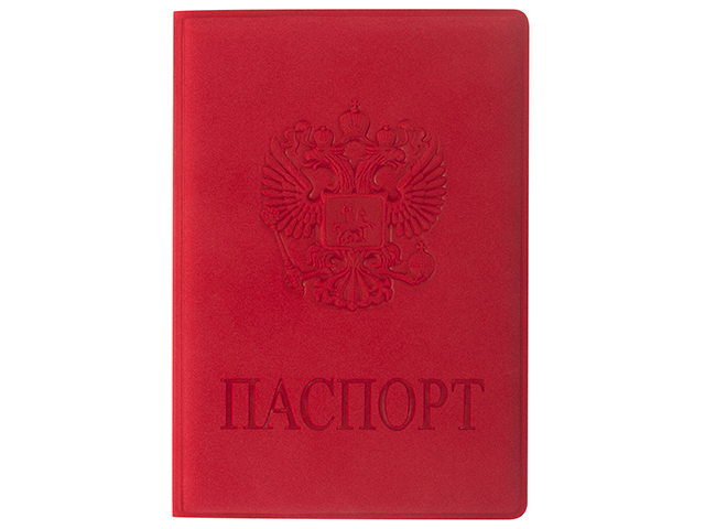 Обложка для паспорта STAFF "Герб" полиуретан, красная