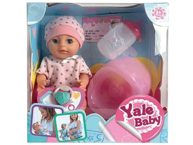 Кукла "Yale Baby" функциональная, 20 см, с аксессуарами (пьет, писает)