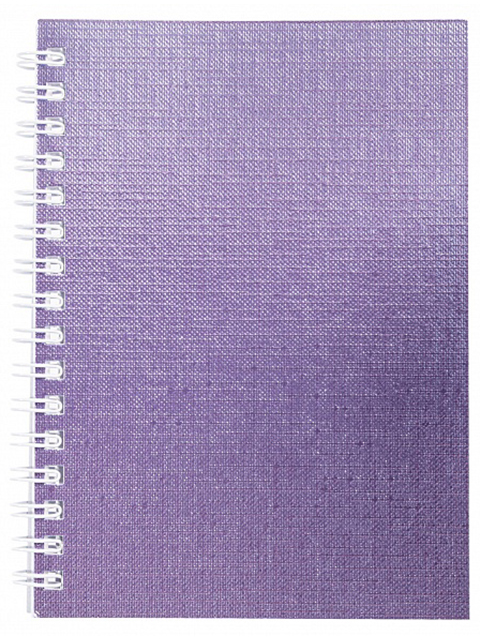 Записная книжка А6 80 листов Хатбер "Metallic Фиолетовая" бумвинил, на гребне