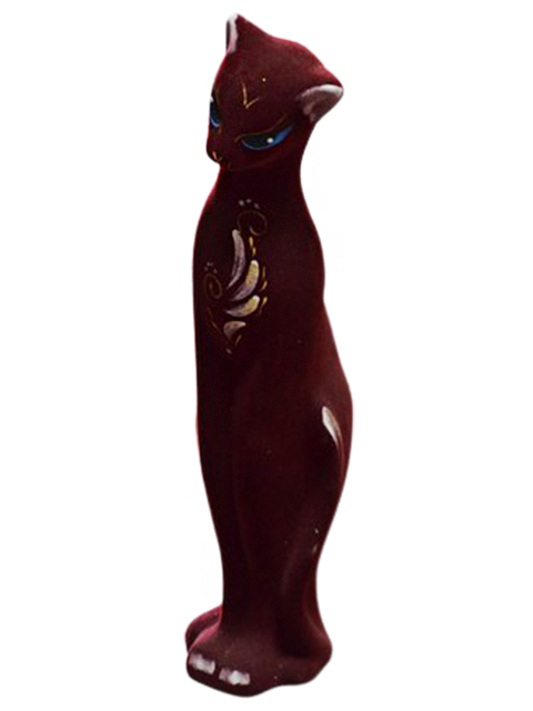 Копилка - кошка "Багира малая без шляпы флок" бордо, 40,5 см