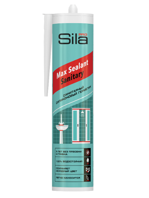 Герметик силиконовый Sila PRO Max Sealant, санитарный, белый, 280мл