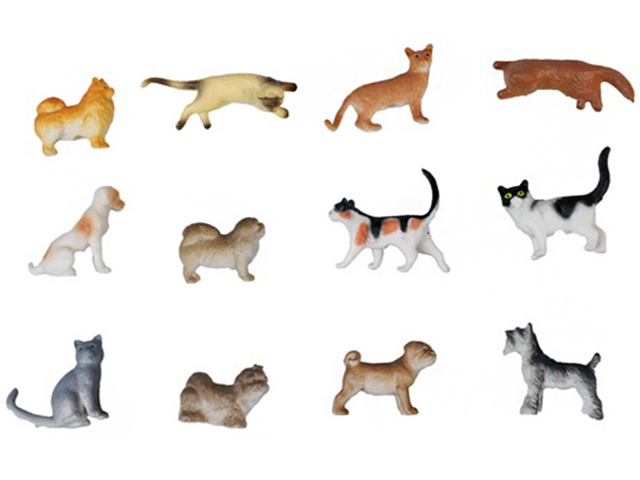 Игровой набор "В мире животных. Кошки и собаки" 12 штук в упаковке