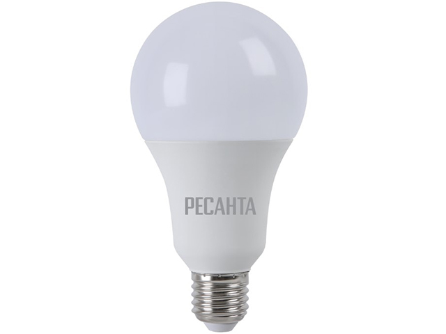 Лампа светодиодная РЕСАНТА  LL-R-A80-20W-230-3K-E27(груша 20Вт, тепл., Е27)