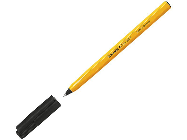 Ручка шариковая Schneider "Tops 505 F" черная, 0,8мм, оранжевый корпус