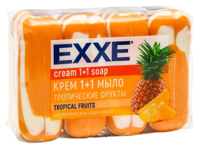 Мыло косметическое 4х75г EXXE 1+1  "Тропические фрукты" 