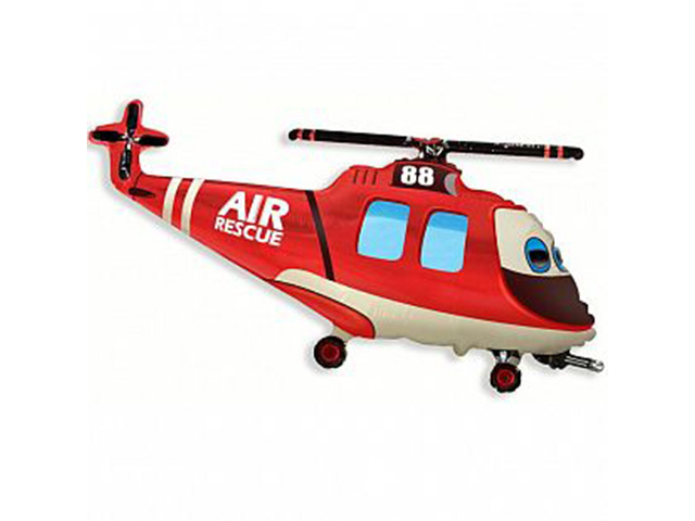 Шар фольгированный "Вертолет спасательный" фигурный, без упаковки