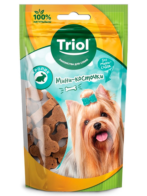 Лакомства для собак "Мини-косточки Trioll" из кролика, для мини-собак, 50г