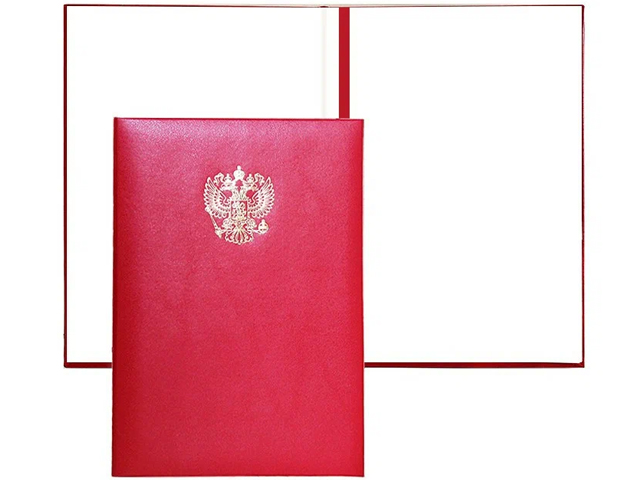 Папка адресная А4  "Герб" бордовая