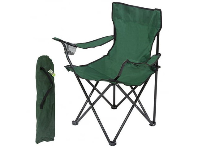 Кресло складное с подлокотниками (зеленое)