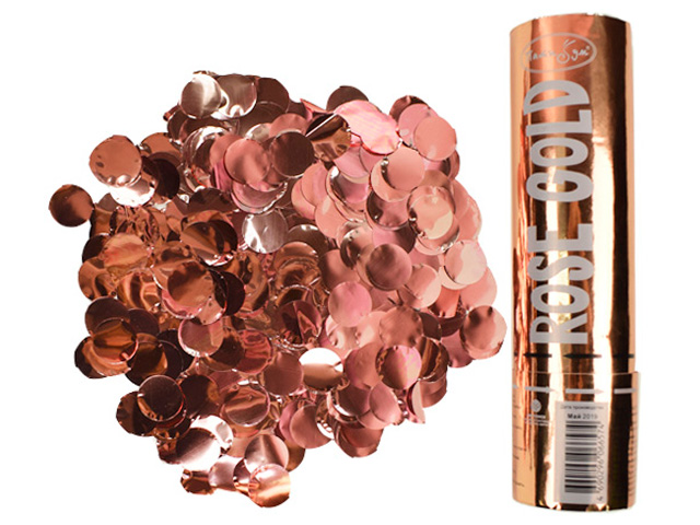Хлопушка пневматическая "Rose Gold" 20см, с конфетти, в пластиковой тубе