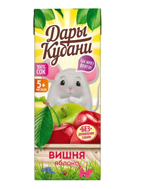 Сок "Дары Кубани" 0,2л. вишня-яблоко