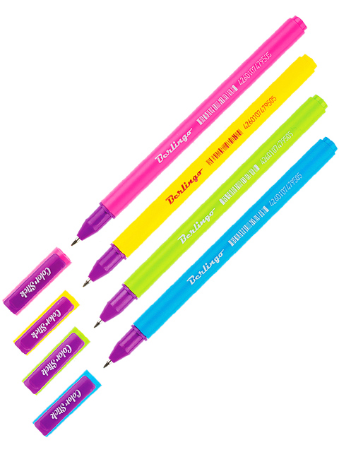 Ручка гелевая Berlingo "Color Stick" 0,5 мм, черная