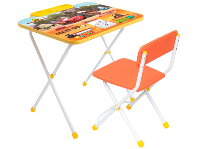 Комплект "Д2Т Disney2. Тачки" детский (стол складной с пеналом+стул мягкий)