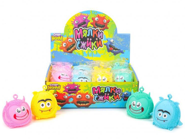 Игрушка Супер жим "Мялки ежики" рожица с глазами