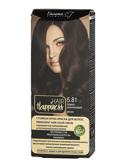 Крем-краска для волос HAIR Happiness 5.81 Темно-коричневый