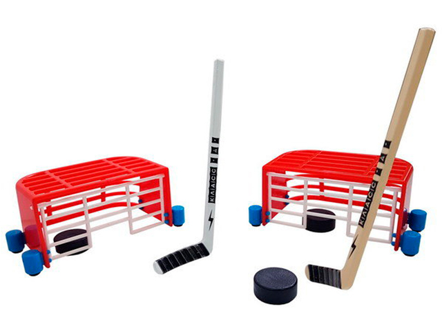 Игра спортивная "Хоккей на парте" (ворота-2шт, шайба-3шт, клюшка-2шт)