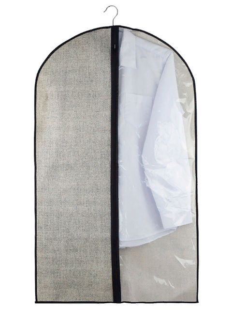 Чехлы для одежды "VETTA" 60х100см, с прозрачным окном, искусственный лен, полиэтилен