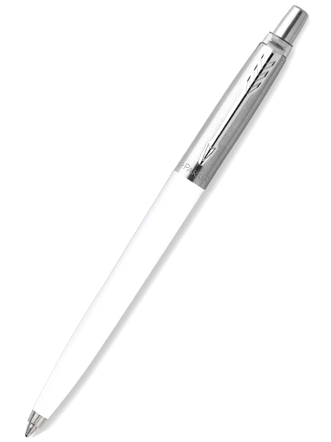 Ручка шариковая автоматическая PARKER "Jotter White Chrome" синяя, 1,0мм, в подарочной упаковке