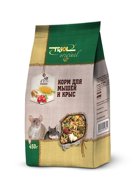 Корм "Triol Original" для мышей и крыс 450г пакет