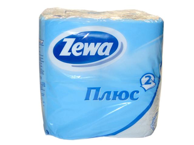 Бумага туалетная ZEWA Плюс, белая, 2-слойная, 4 шт.в упак.