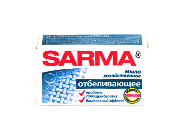 Мыло хозяйственное SARMA "Отбеливающее", 140г