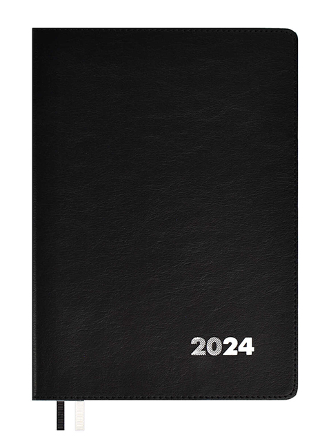 Еженедельник датированный А5+ 80 листов Феникс+ "Escalada 2024. Флоттер" черный, искусственная кожа