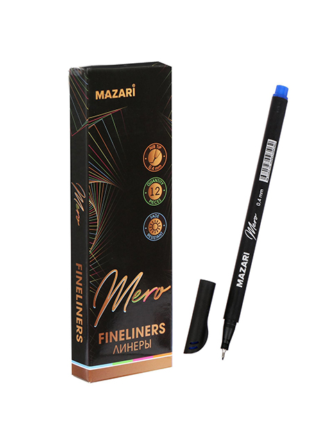 Линер Mazari "Mero" 0,4 мм, синий. картонная упаковка