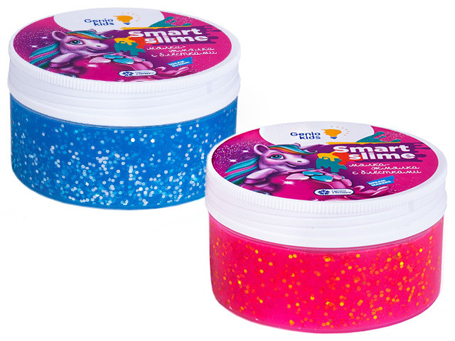 Игрушка Смарт слайм "Мялка-жмялка" с блестками