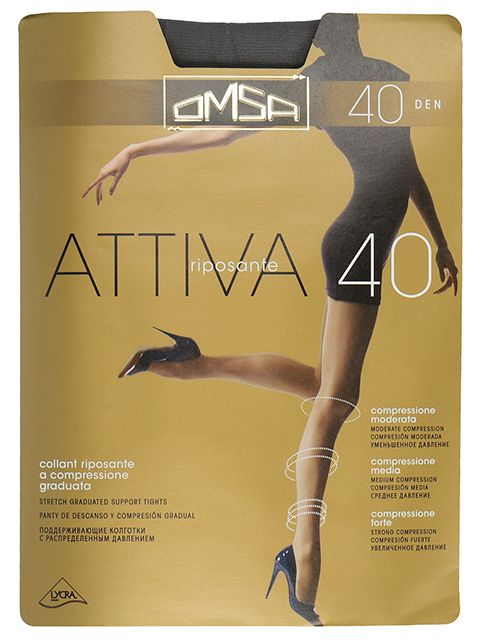 Колготки женские Omsa "Attiva 40" Fumo 4-L