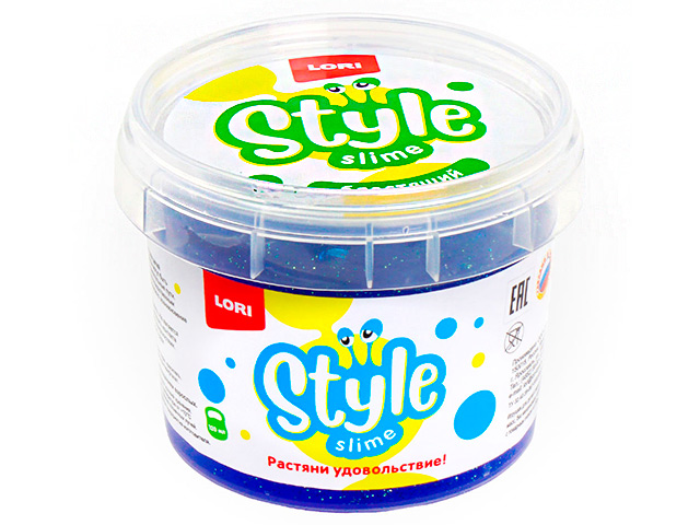 Игрушка LORI "Style Slime" блестящий, синий, с ароматом тутти-фрутти, 120мл