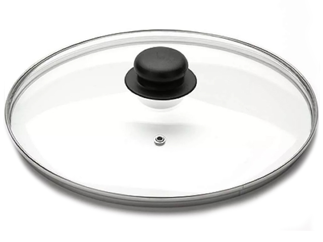 Крышка стеклянная "Appetite" 26 см с силикон. ободком, силикон кнопка, усил/пар