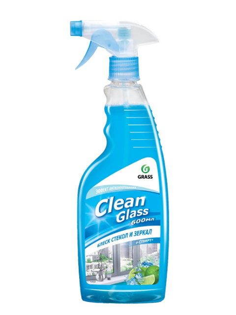 Средство для мытья стекол и зеркал GRASS "Clean glass" 600мл Голубая лагуна
