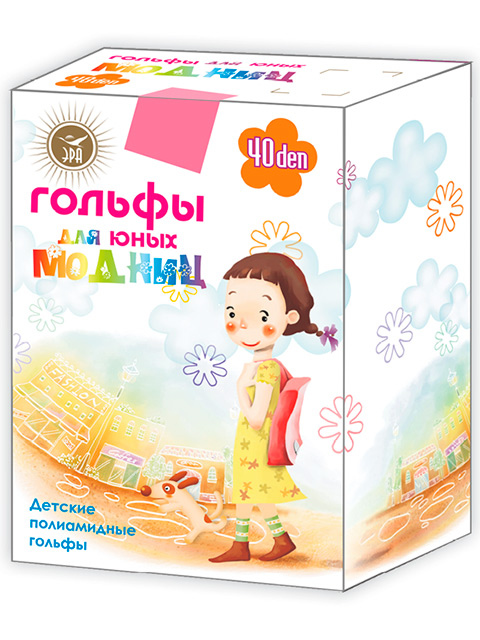 Гольфы детские ЭРА "Для юных Модниц РОМБИКИ" 40den розовый