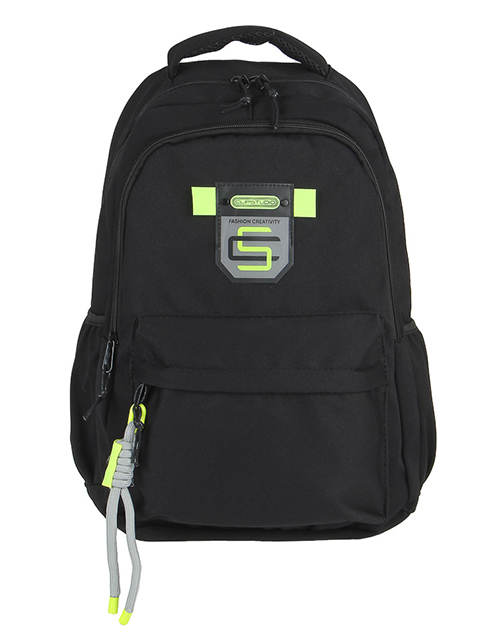 Рюкзак подростковый "ClipStudio" 45x30x17см, 2 отделения, 3 кармана, пластиковая нашивка, полиэстер, черный