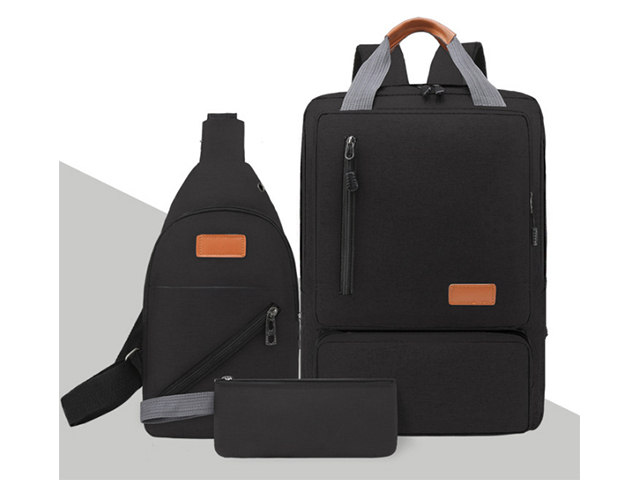 Комплект Рюкзак + нагрудная сумка черный
