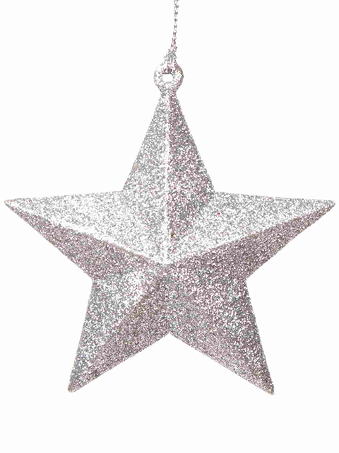 Новогоднее украшение "Звезда серебристая" 10х9,5х3,5 см, пластик