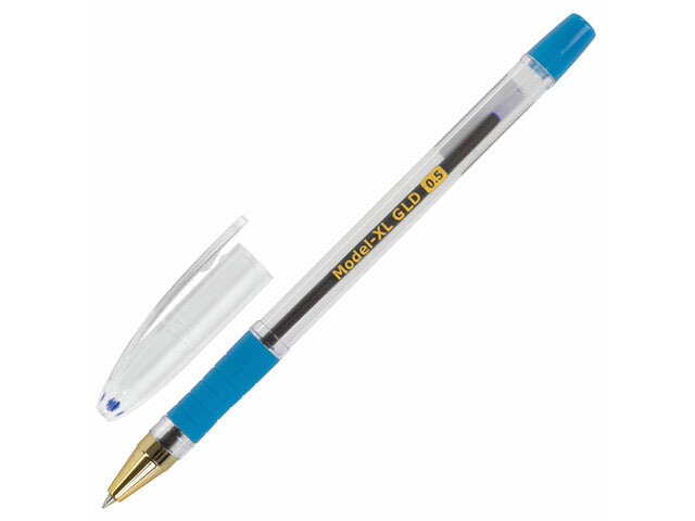Ручка шариковая масляная Brauberg "Model-XL GLD", грип, 0,25 мм, синяя