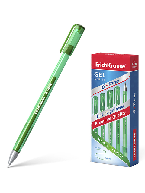 Ручка гелевая Erich Krause "G-Tone" 0,5 мм, зелёная