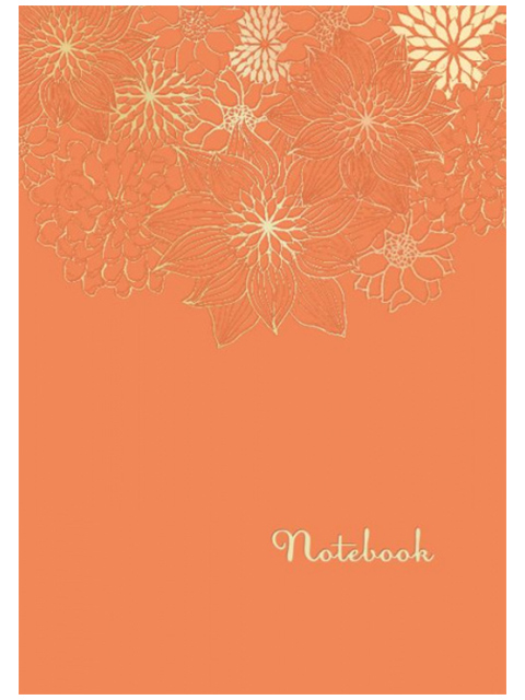 Записная книжка А6+, "Notebook. Золотые цветы", интергр. переплет, полноцвет обл. под матовой пленко