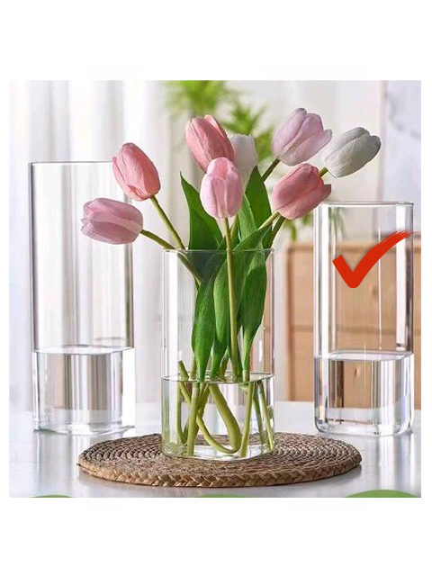 Ваза 10х25см, стекло, прозрачная