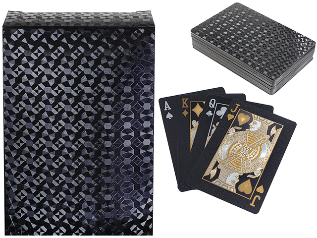 Карты игральные MILAND "Классический стиль" пластиковые чёрные  54 шт.