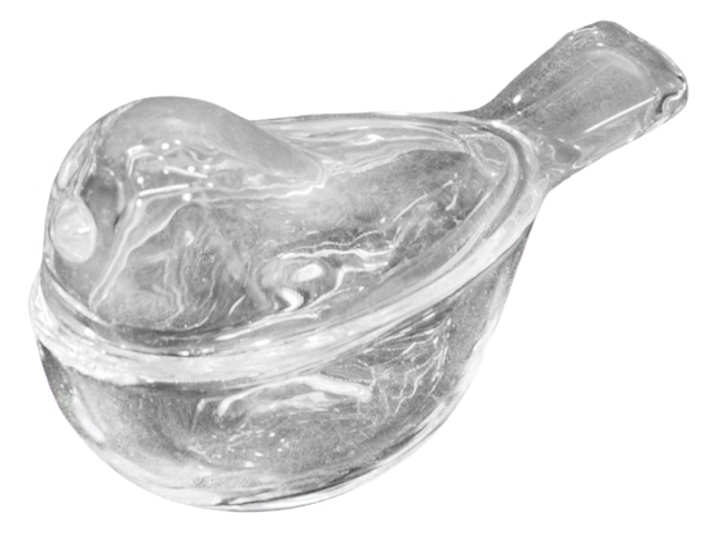 Икорница (паштетница) "Птичка"  11,5х7,5см. стекло