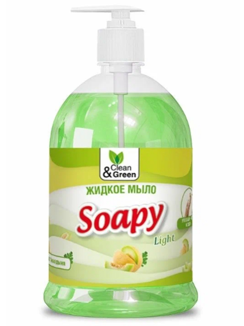 Мыло жидкое 1000мл Soapy "Зелёная дыня" эконом, с дозатором