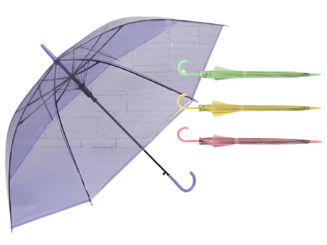 Зонт-трость женский полуавтомат "Яркость",  ПВХ, 8 спиц, R46, цвет микс