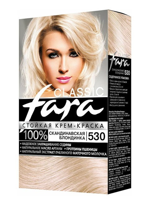 Крем-краска для волос Fara Classic 530 скандин.блондинка